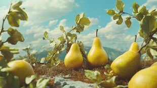 超现实主义的梨园风景