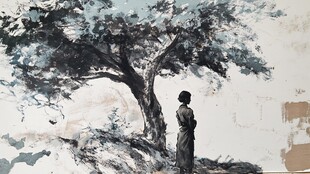 孤独的旅人 树影下的沉思