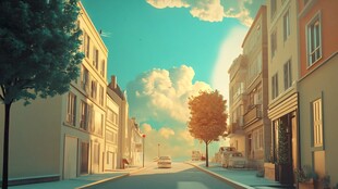 城市街道日落景象