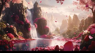 迷人的粉色风景