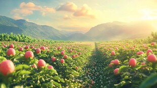 绚烂山谷的花海