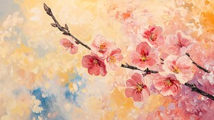 桃花绽放的印象