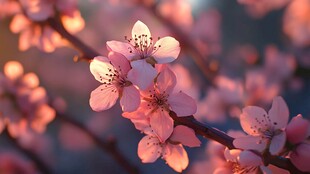 春日绽放 粉色花瓣在阳光下熠熠生辉