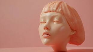 超现实主义女性头像雕塑