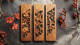 梅花竹雕艺术品