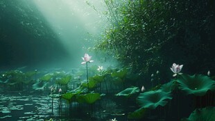 迷雾中的莲花池