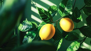 阳光下的柠檬树