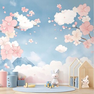 樱花云朵的梦幻天空