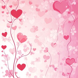 粉色心形花卉背景