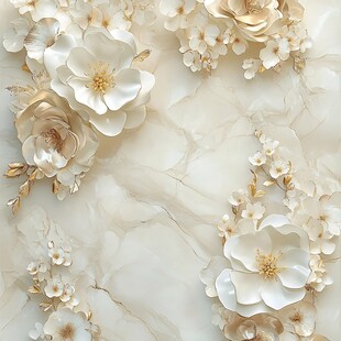 白金花卉大理石纹理