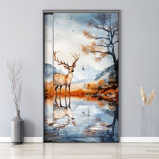 鹿与秋景的倒影