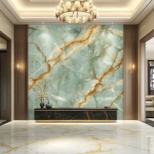 豪华大厅的 marble 墙和地板