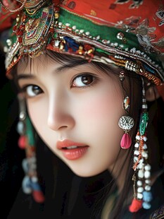 彩色头巾的女孩