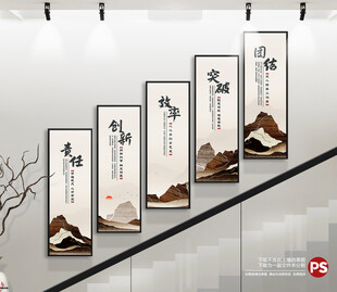 企业楼梯文化墙