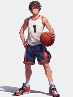 动漫风格的篮球运动员插画