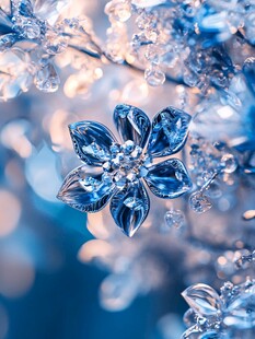 蓝色水晶花