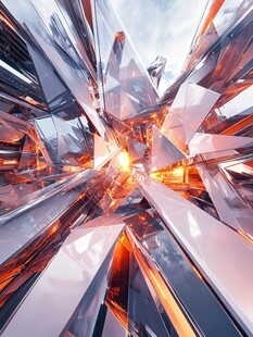 抽象的金属玻璃结构