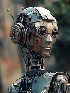 机器人头部的特写