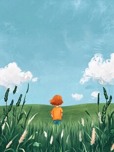 草地上的孩子