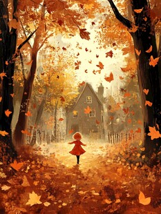 落叶小屋的秋日漫步