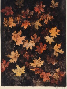 秋日落叶风景画