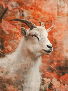 秋日白山羊