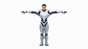 3d机器人绑定骨骼模型