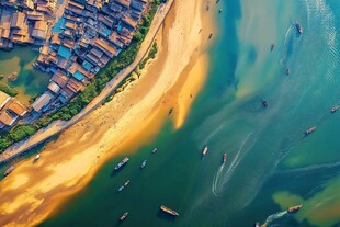 河流与城市的交汇处