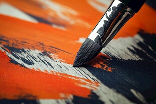 橙色与黑白的对比之美