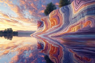 彩虹悬崖的日落