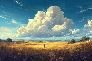 云海下的金色田野