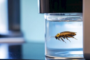 蟑螂在透明容器中