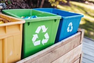 回收箱的颜色编码与垃圾分类