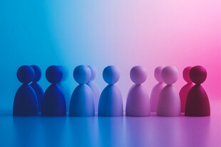 多彩人像与渐变背景