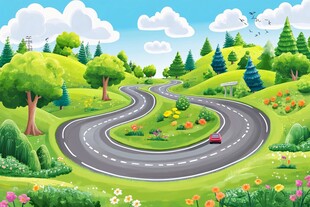 蜿蜒曲折的山路