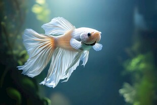 暹罗斗鱼在水中优雅游动