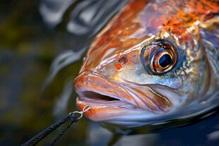 鱼眼视角下的钓鱼瞬间