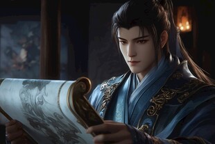 古代学者专注研究