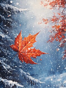 枫叶与雪花