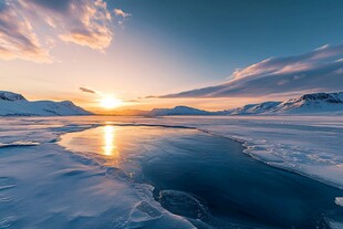 冰雪之境的日落