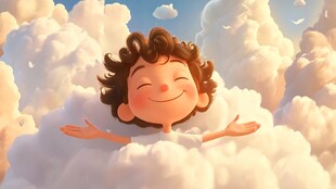 云上微笑的小男孩