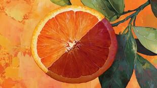 半边橙子 半边阴影