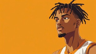 动漫风格的篮球运动员插图