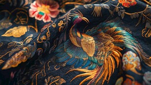 绚丽的凤凰刺绣
