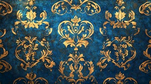 皇家蓝与金色巴洛克纹理