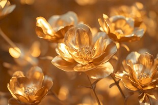 金色花卉的迷人之美