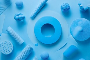 蓝色抽象几何构图