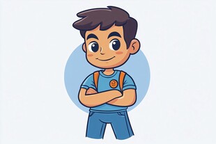 自信的年轻男孩