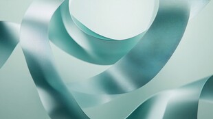 抽象的蓝绿色丝带