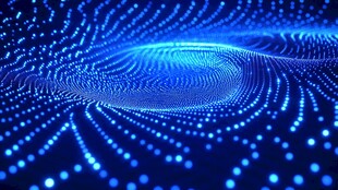 蓝色光影下的数字世界